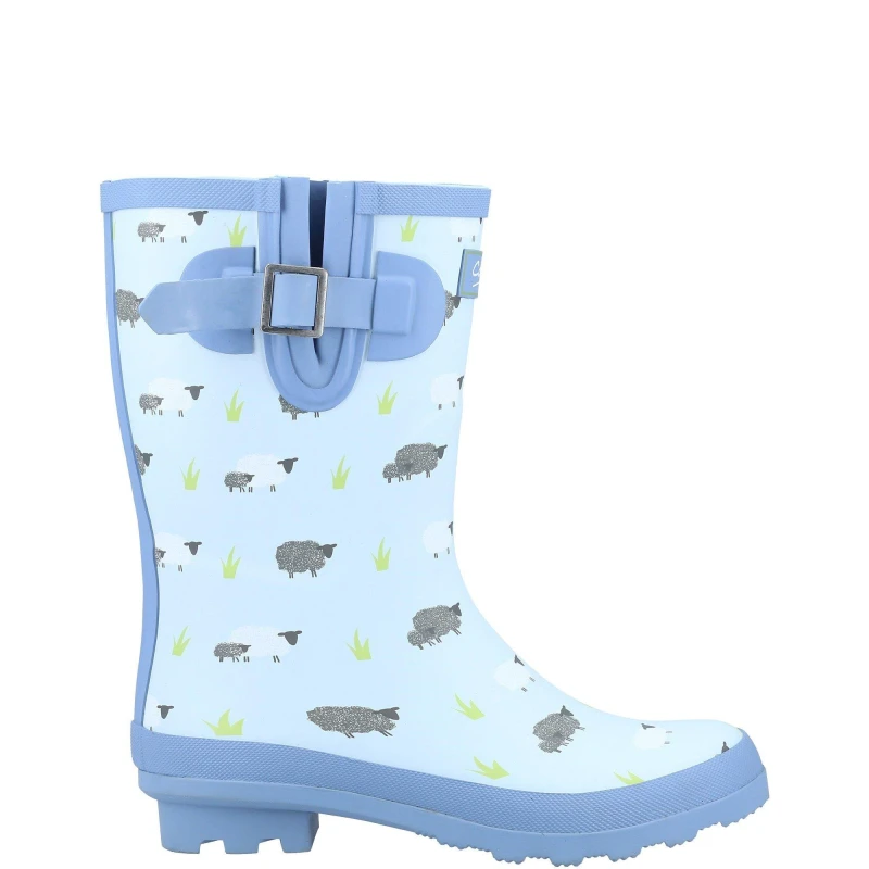 Image of Cotswold Womens Farmyard Mid Short Wellies Wellington Boots - UK 6 Blue female GDE2812SHE6
