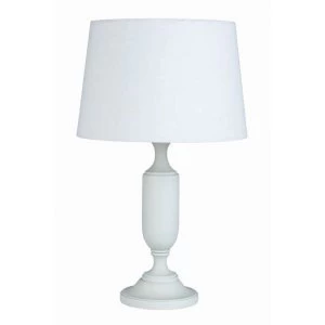 image of The Lighting and Interiors Group Eltham Wooden Table Lamp - Cream