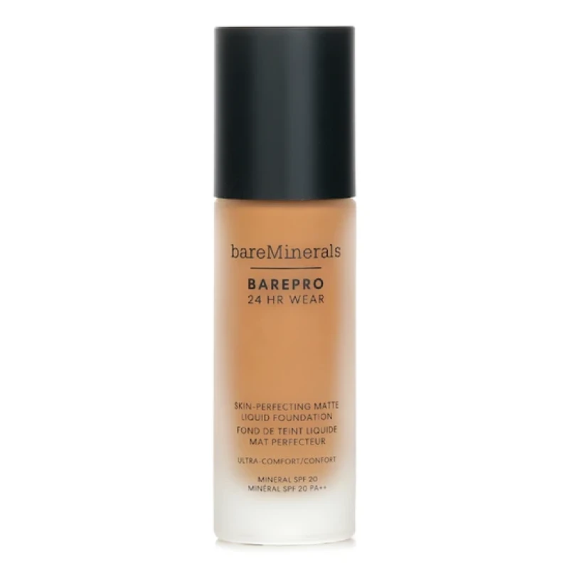 Image of bareMinerals BAREPRO 24HR WEAR Skin Perfecting Matte Liquid Foundation Mineral SPF 20 Medium 37 Warm