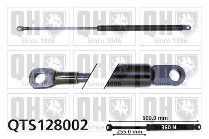 Image of QUINTON HAZELL Tailgate strut QUINTON HAZELL QTS128002