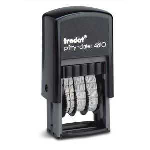 image of Trodat Printy 4810 Budget Mini Dater Stamp Self Inking 20mm x 3.8mm Black