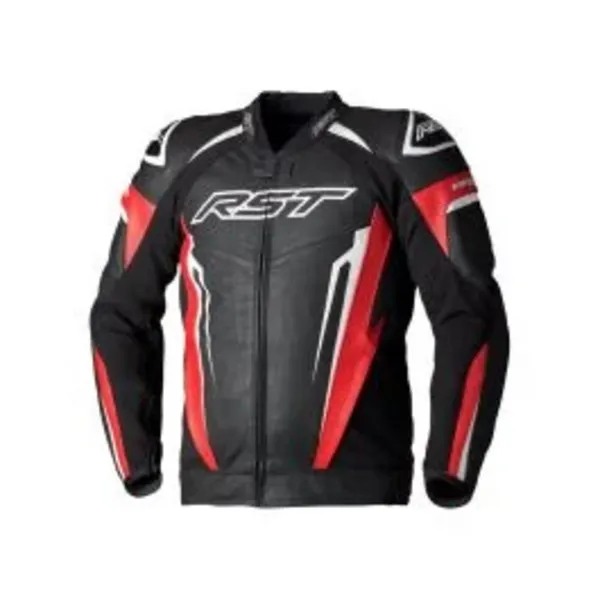 Image of RST Tractech Evo 5 Leather Jacket Red Black White Size 60