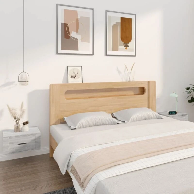 Image of Vidaxl Wall-mounted Bedside Cabinets 2 Pcs Grey Sonoma 50X36X25 Cm, Grey 816853