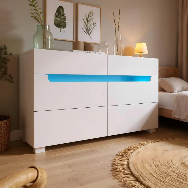 Image of Urban Meuble Modern White Chest of Drawers Space-Saving Style White unisex one size
