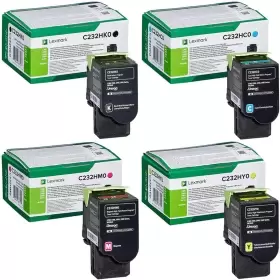 Lexmark C232H BK/C/M/Y Toner High Capacity Return Program Multipack (Original)