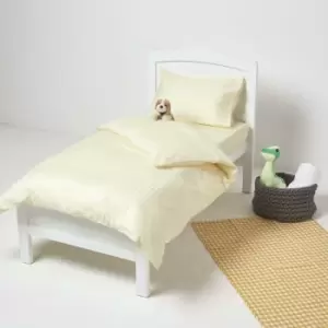 Image of HOMESCAPES Yellow Cotton Stripe Fitted Cot Sheets 330 Thread Count, 2 Pack - Yellow - Yellow