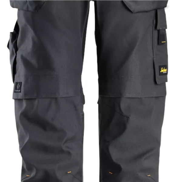 Snickers AllroundWork Canvas+ Stretch Work Trousers+ Holster Pockets - Steel Grey/Steel Grey - 252