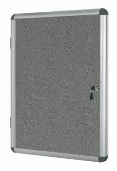 Image of Bi-Office Enclore Grey Felt Lockable Noticeboard 20xA4
