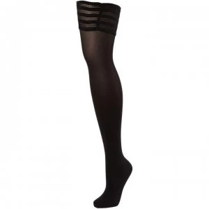 image of Wolford Velvet de luxe 50 denier hold ups - Black