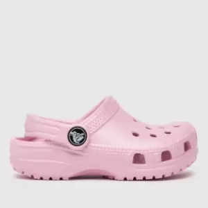 image of Crocs Pale Pink Classic Clog Girls Toddler Sandals