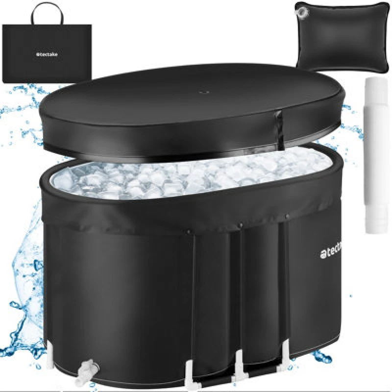 Image of Tectake Ice Bath Espoo With Triple Insulation, Folding Design And Aluminium Frame 105 X 70 X 66 Cm- Black