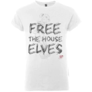 Image of Harry Potter Free The House Elves Womens White T-Shirt - L - White