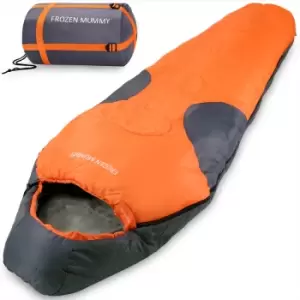 image of Sleeping Bag Frozen Mummy Anthracite/Orange 230x82cm up to -21°C