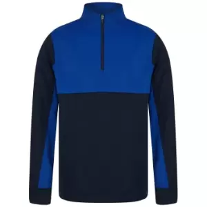 image of Finden & Hales Unisex Adult Quarter Zip Fleece Top (S) (Navy/Royal Blue)