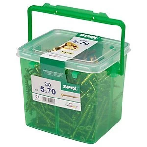 Image of Spax Pz Countersunk Yellox Screws Bulk Tub - 5x70mm Pack Of 250