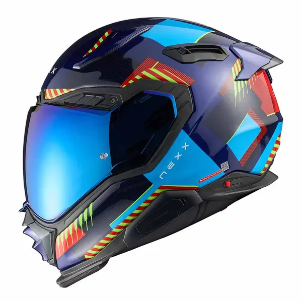 Image of Nexx X.WST3 Fluence Blue Red Full Face Helmet Size L