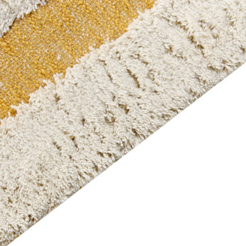 Image of Beliani Rug Perai Yellow 160 X 230 Cm Cotton