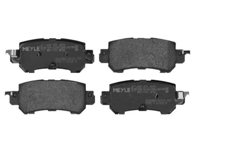 Image of MEYLE 025 255 4014 Brake pad set Rear Axle, with acoustic wear warning, Original Quality, with anti-squeak plate Brake Pad Set,disc brake (402)