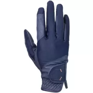 Coldstream - Childrens/Kids Next Generation Blakelaw Diamante Riding Gloves (s) (Navy/Rose Gold) - Navy/Rose Gold