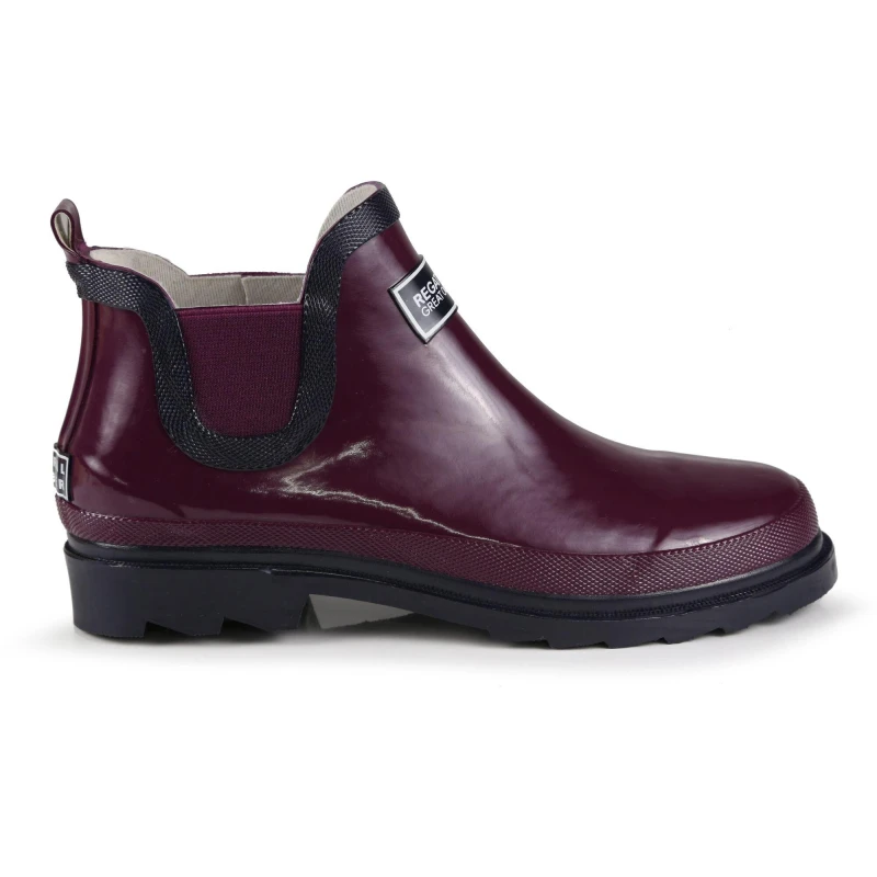 Image of Regatta Womens/Ladies Lady Harper Welly Ankle Height Wellington Boots UK Size 4 (EU 37) Prune/Iron RWF454-V2W-4