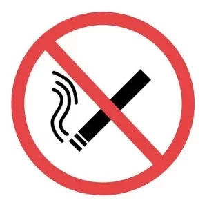 Image of The House Nameplate Company No Smoking Self-Adhesive Labels, (H)100mm (W)100mm