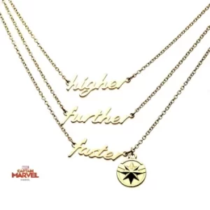 Image of Marvel's Captain Marvel Polished Finish 3-Tiered Necklace
