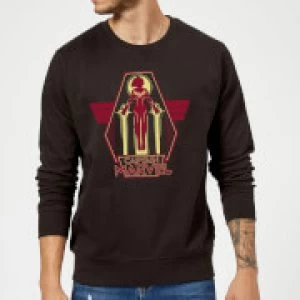 Image of Captain Marvel Flying Warrior Sweatshirt - Black - 5XL
