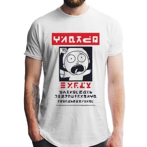 image of Rick And Morty - Alien Morty Wanted Poster Mens Medium T-Shirt - White