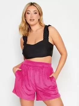 Image of Yours Towelling Beach Short - Pink, Size 14-16, Women