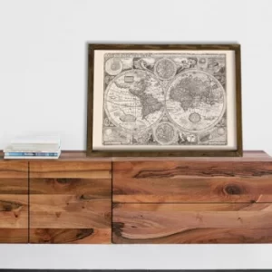 Image of Map023 Multicolor Decorative Framed MDF Painting