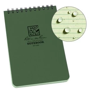 image of Rite In The Rain Universal Notebook Top Spiral Bound 3 x 5" Green