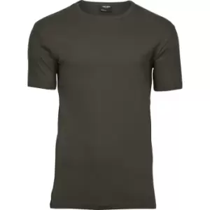 image of Tee Jays Mens Interlock Short Sleeve T-Shirt (M) (Dark Olive)