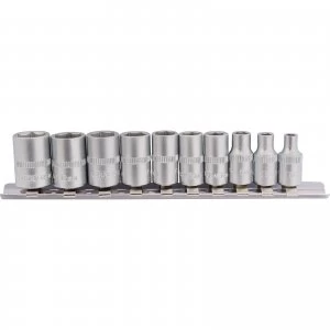 Image of Draper 10 Piece 1/4" Drive Hex Socket Set Metric on Rail 1/4"