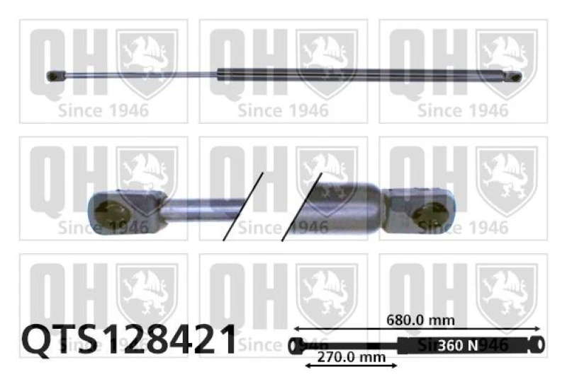 Image of QUINTON HAZELL Tailgate strut QUINTON HAZELL QTS128421