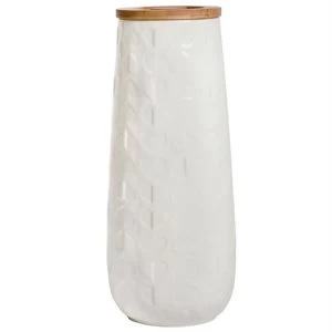 image of Beau & Elliot Embossed Large Pasta Storage Jar - White