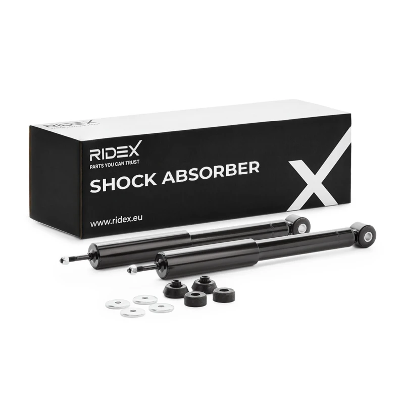 Image of RIDEX 854S2631 Shock absorber Rear Axle, Gas Pressure, Twin-Tube, Telescopic Shock Absorber, Bottom eye Shock Absorber (854)
