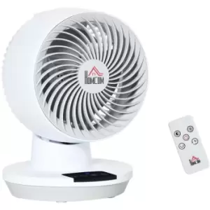 Image of Electric Table Desk Fan with Remote, Small Portable Personal Fan, White - Homcom