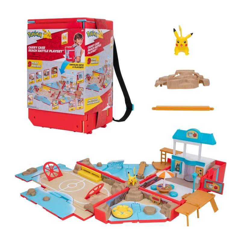 Image of Pokemon Carry Case Beach Battle Playset - Portable Transforming Backpack Playset