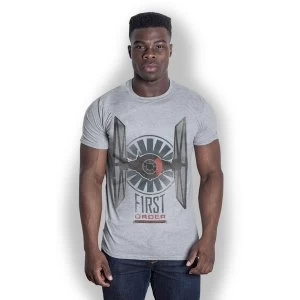 Image of Star Wars - Episode VII First Order Distress Unisex Large T-Shirt - Grey
