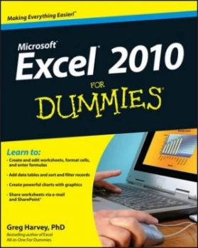 Image of Excel 2010 for Dummies by Greg Harvey Paperback