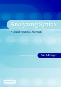 Image of Analyzing Syntax by Paul R. Kroeger Paperback