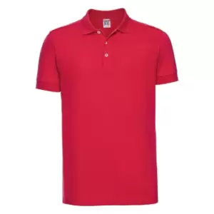 Image of Russell Mens Stretch Short Sleeve Polo Shirt (XL) (Classic Red)