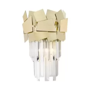 image of Quasar Crystal Wall Lamp, Gold, 2x G9