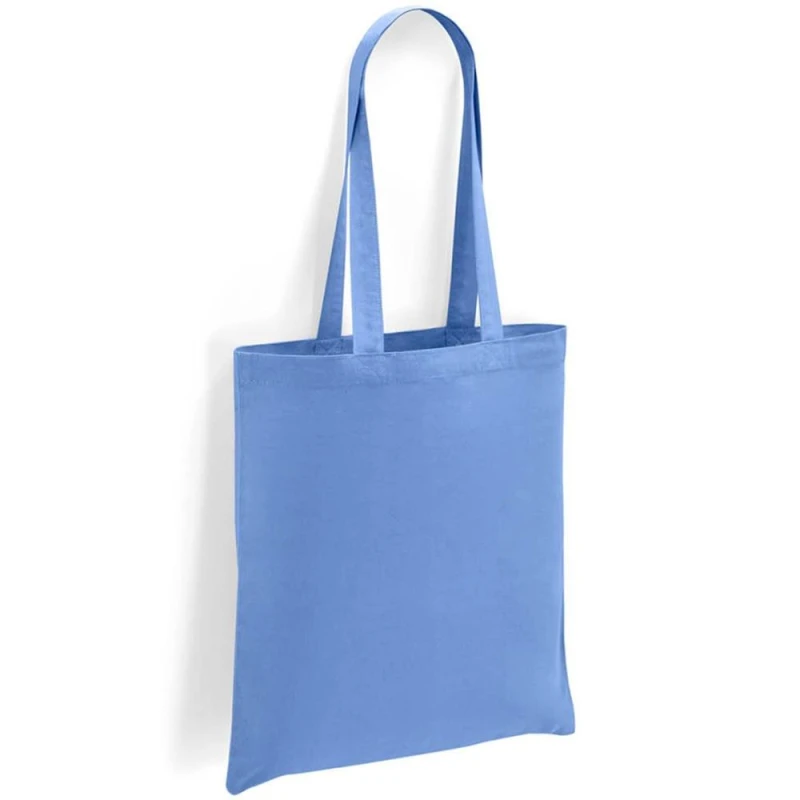 Image of Brand Lab Womens Cotton Long Handle 10L Tote Bag in Mid Blue Mid Blue Female One Size