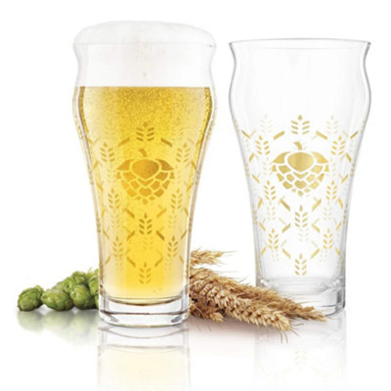 Image of Final Touch Barley & Hops Brewhouse Beer Glasses 591ml Set of 4 Clear Clear unisex