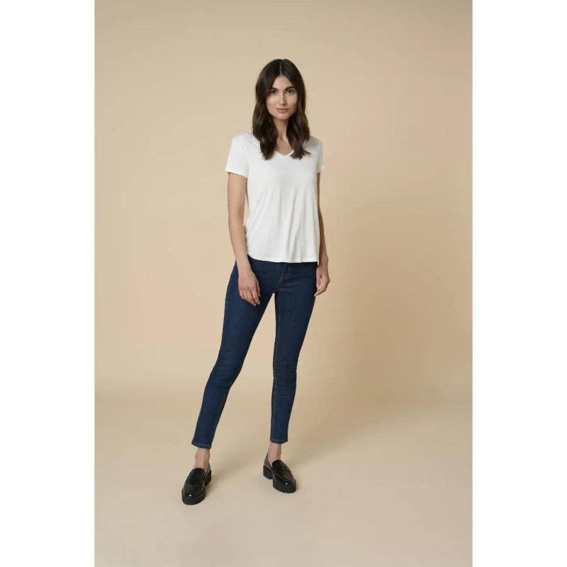 Image of culture Womens v-neck T-Shirt CULTURE Poppy Blanc Female L