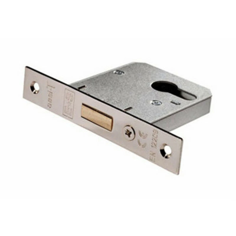 Image of Loops Residential Euro Profile Deadlock Casing 78.5mm 108mm Fixings Nickel Plated Metallics unisex