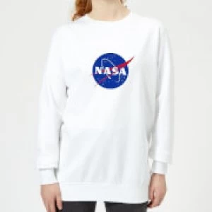 Image of NASA Logo Insignia Womens Sweatshirt - White - XXL