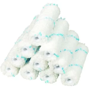 image of Wickes Mini Microfibre Medium Pile Roller Sleeve 4" - Pack of 10