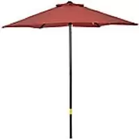 image of OutSunny Patio Umbrella Aluminum, Steel, Polyester Wine Red